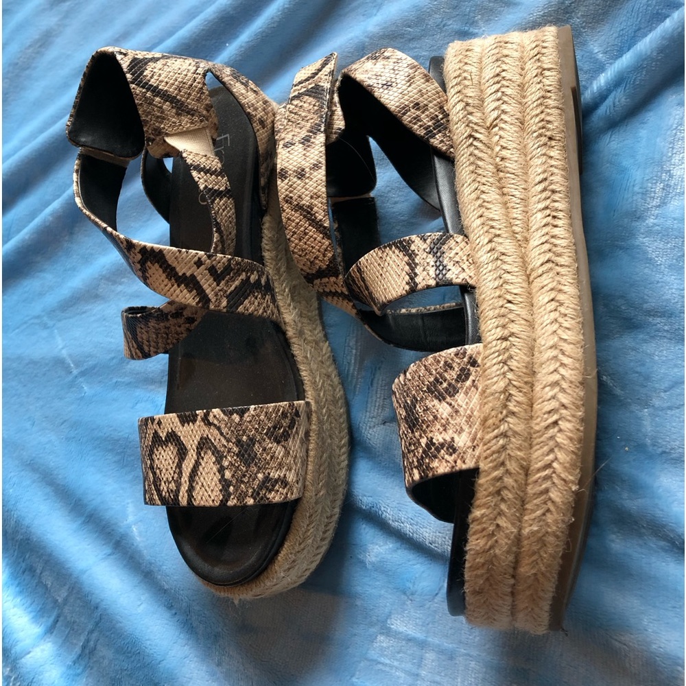 Reptile vegan leather sandals espadrilles platforms